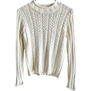 Gap Kids Girls Cable Knit Sequin Sweater Size XL (12)  Angora Blend Ivory White